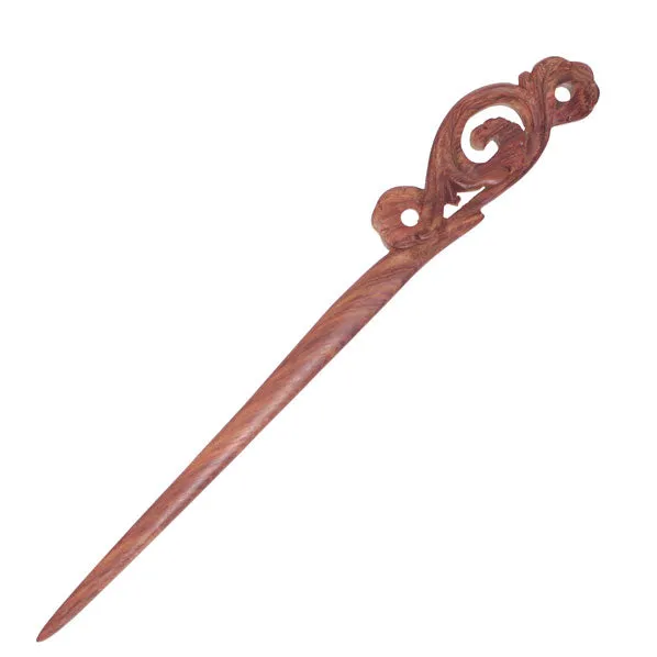 CrystalMood Handmade Carved Wood Hair Stick Auspicious