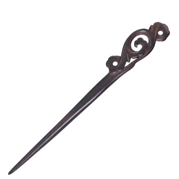 CrystalMood Handmade Carved Wood Hair Stick Auspicious
