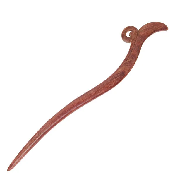 CrystalMood Handmade Carved Wood Hair Stick Wave