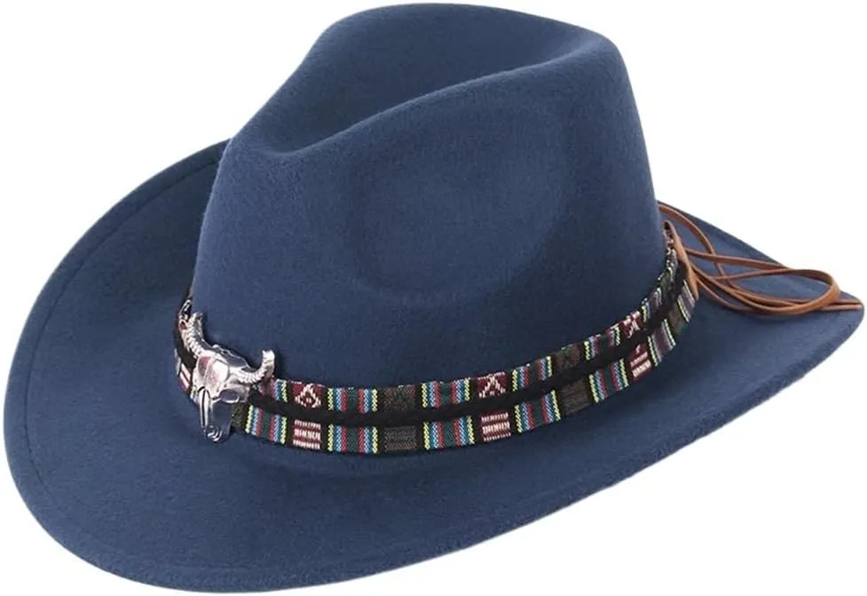 CSCDD Decorative Hat Autumn and Winter Men's and Women's National Large Brim Felt Hat
