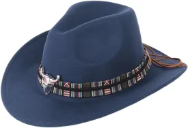 CSCDD Decorative Hat Autumn and Winter Men's and Women's National Large Brim Felt Hat