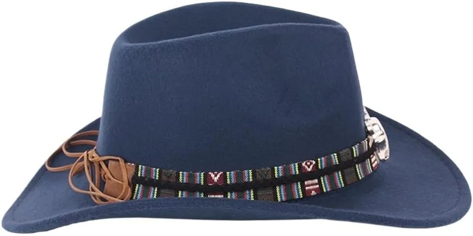CSCDD Decorative Hat Autumn and Winter Men's and Women's National Large Brim Felt Hat