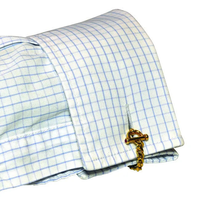 Curb Link & Ruby Cufflinks