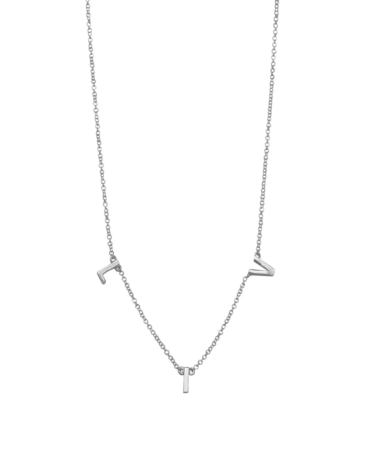 Custom Initial Necklace (3 to 7 Letters) - Sterling Silver