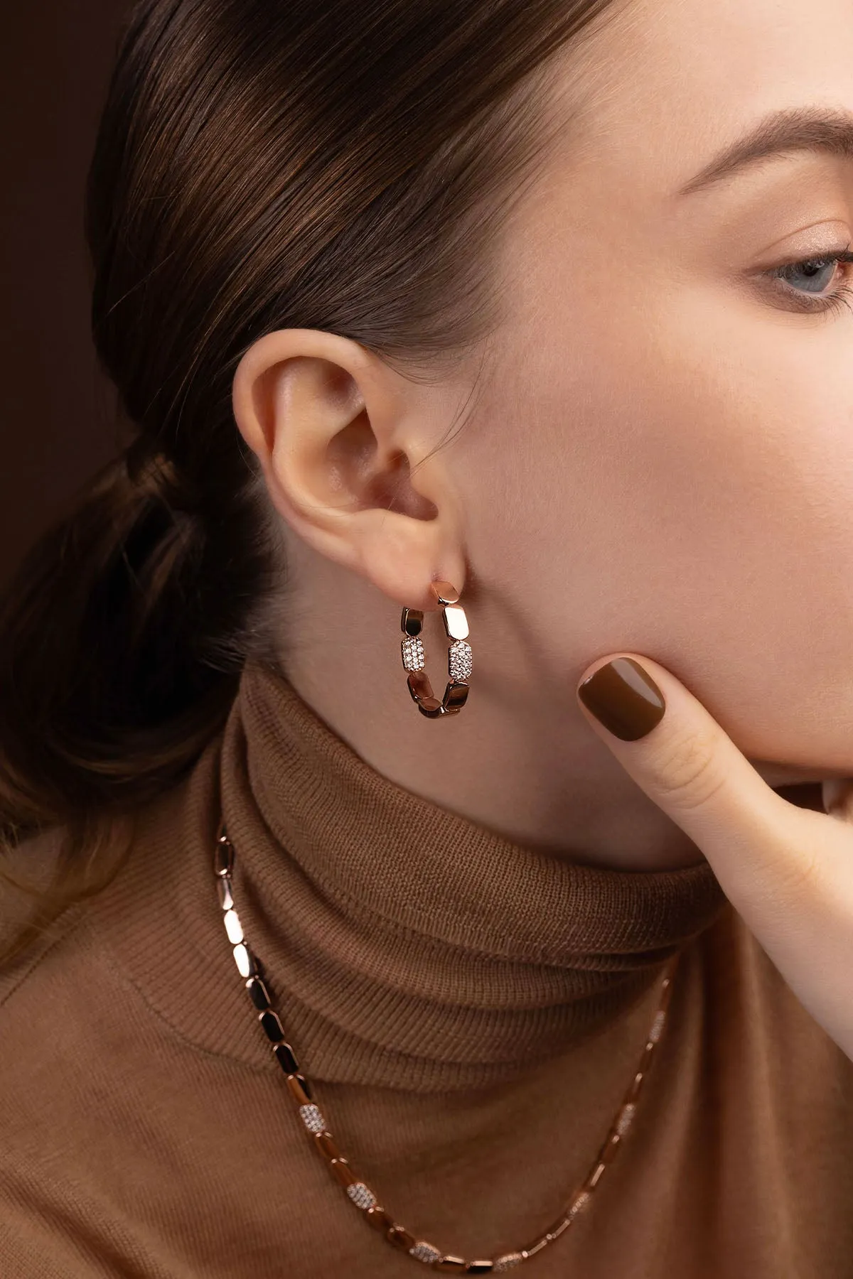 Dainty Rose Gold Hoop Earrings - Small