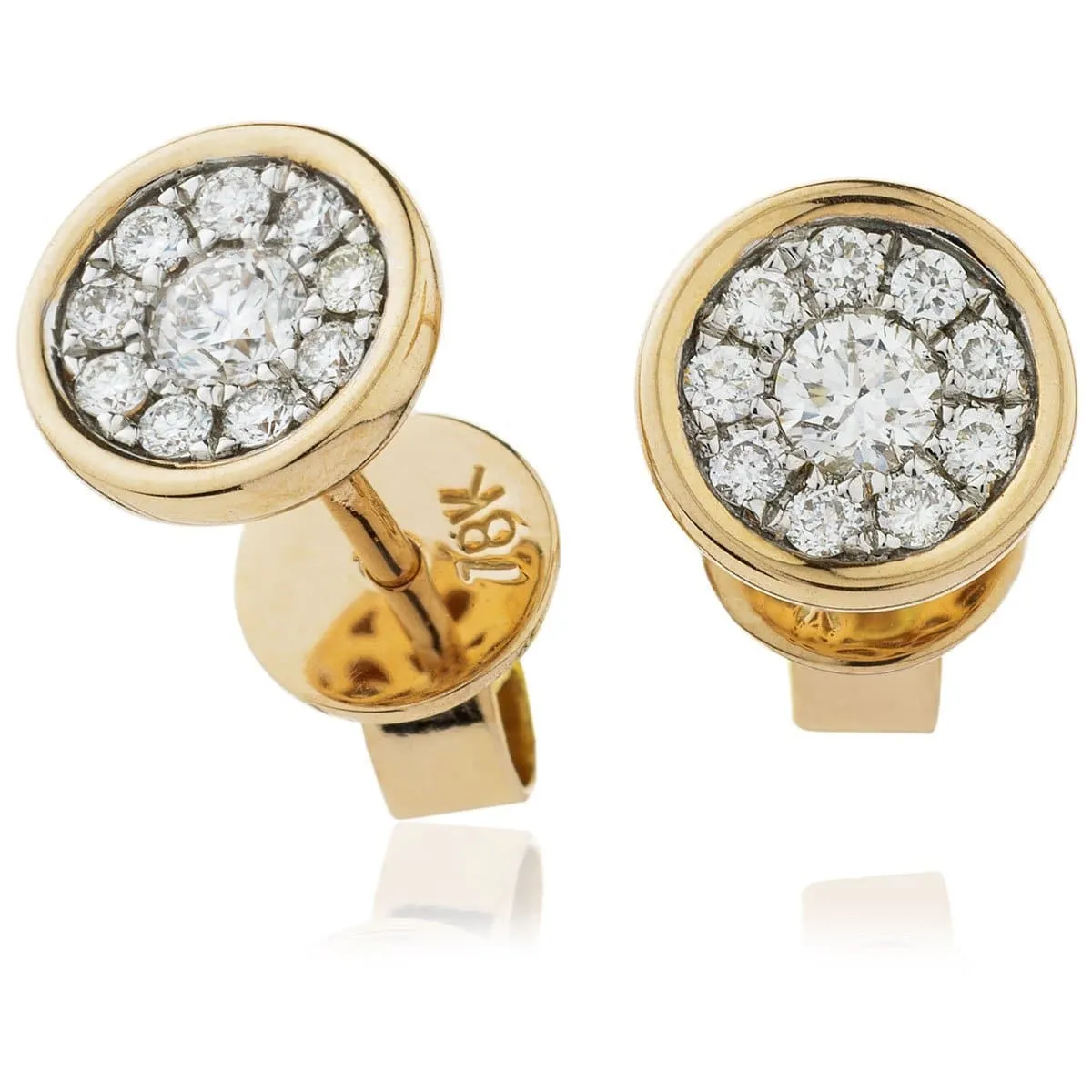 DIAMOND CLUSTER STUD EARRINGS