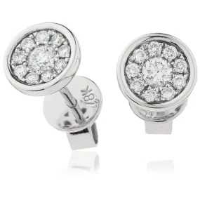 DIAMOND CLUSTER STUD EARRINGS