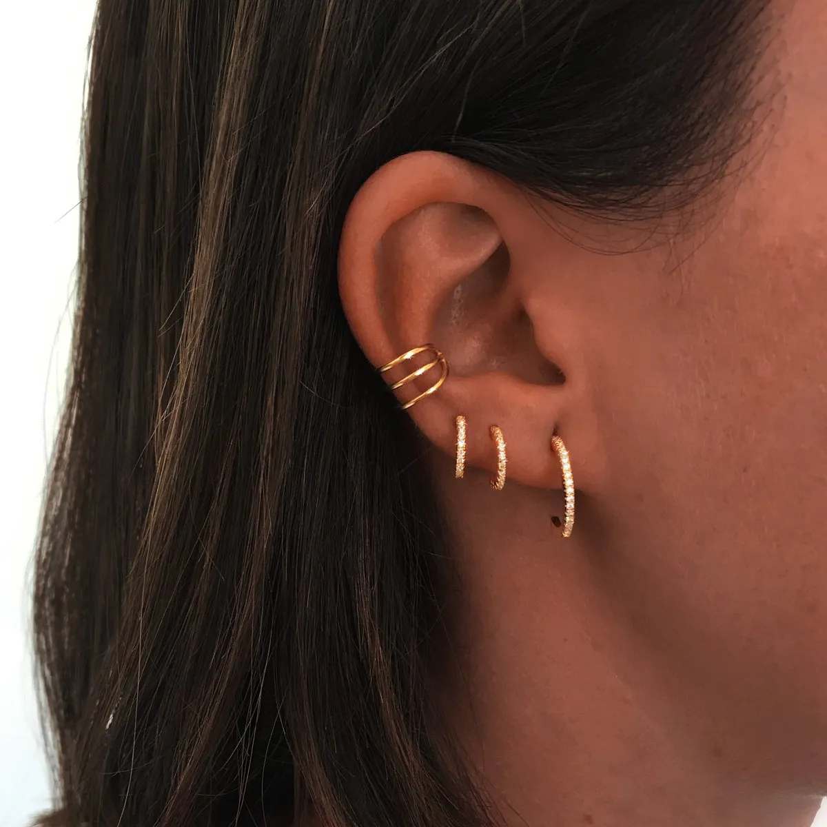 Diamonds L Gold Hoop Earrings
