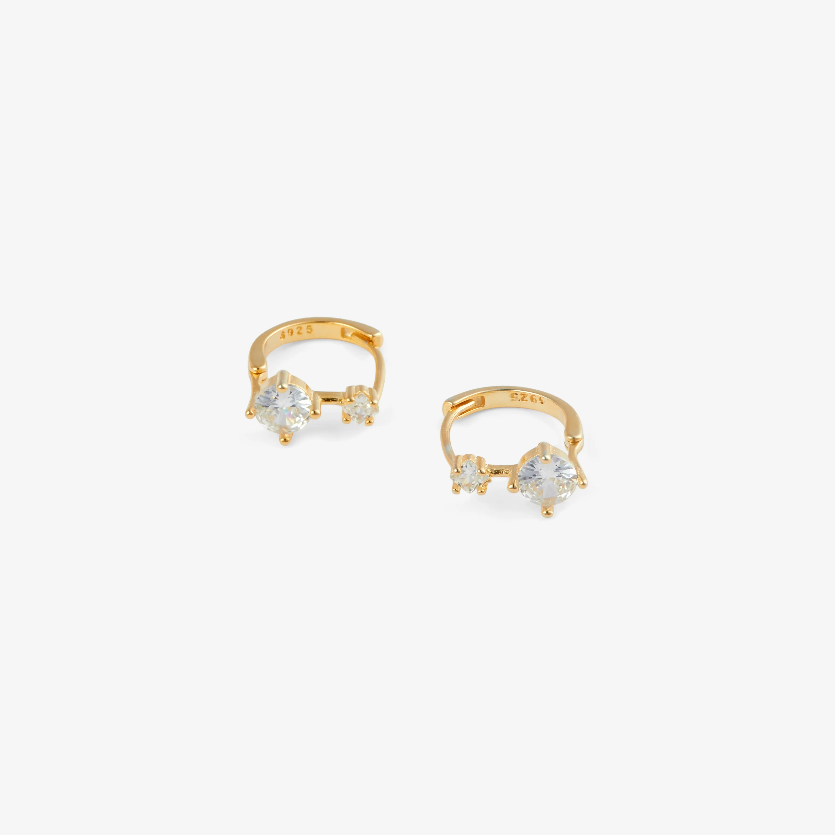 DOUBLE STUD HUGGIES Gold