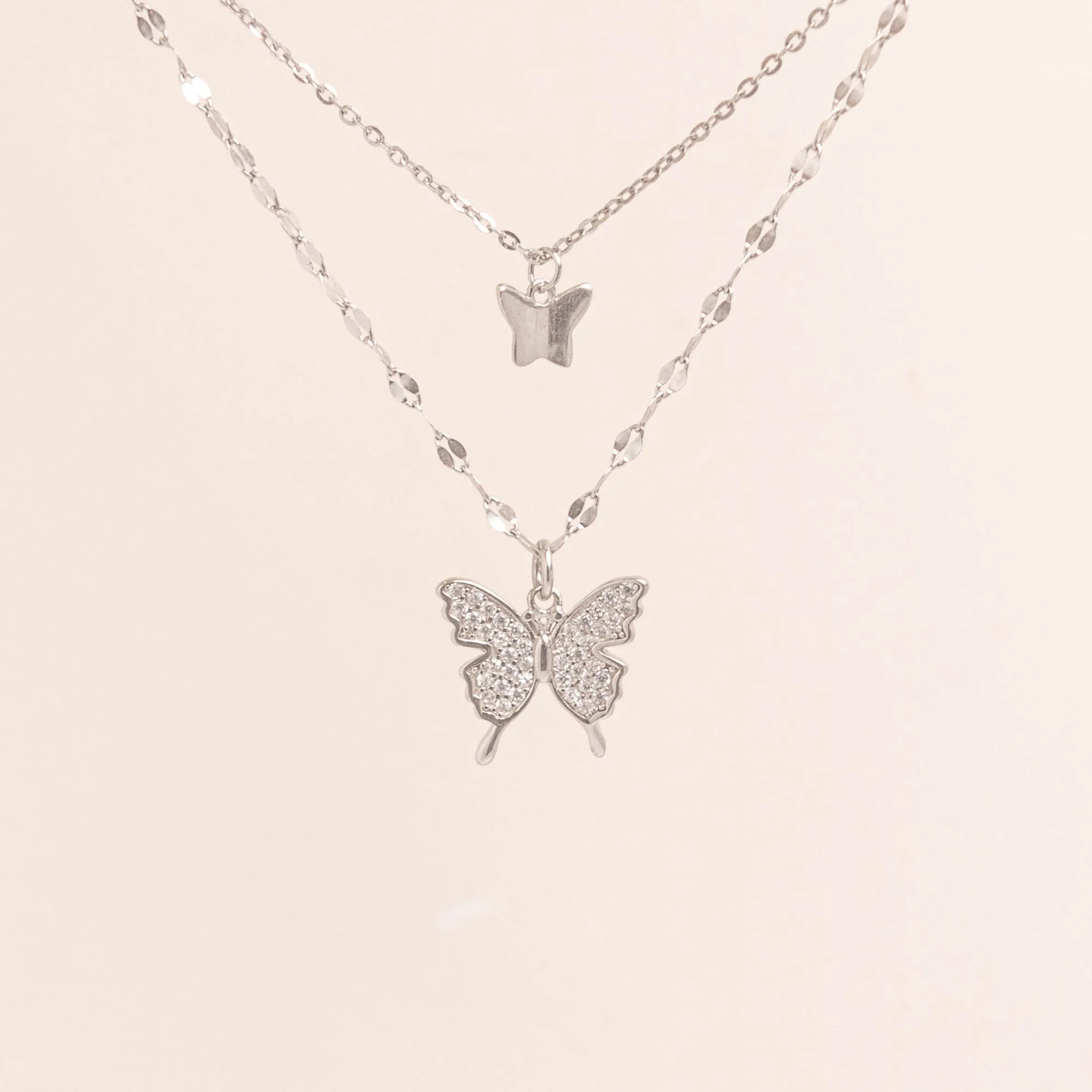 Dual Dainty Mariposa Necklace