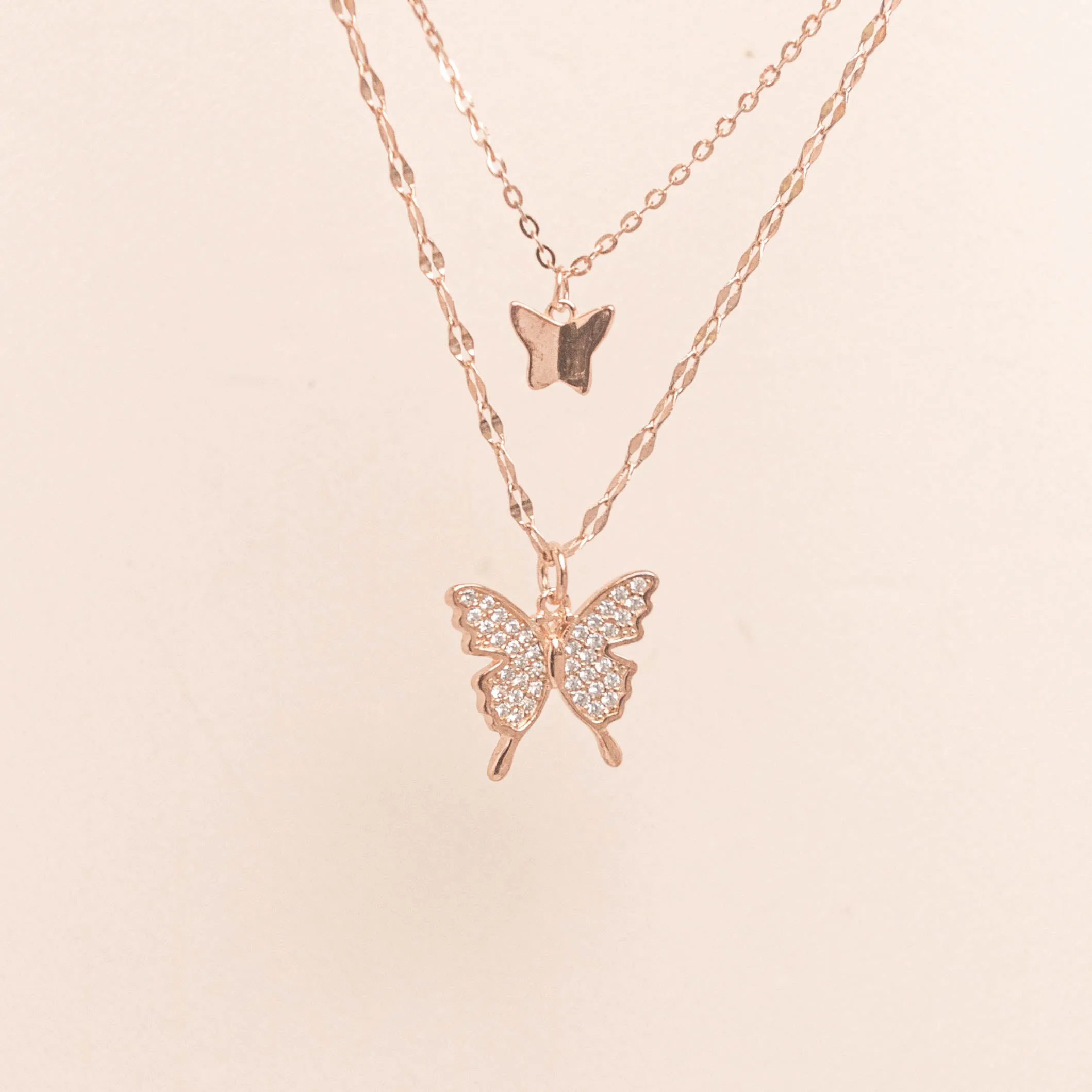 Dual Dainty Mariposa Necklace