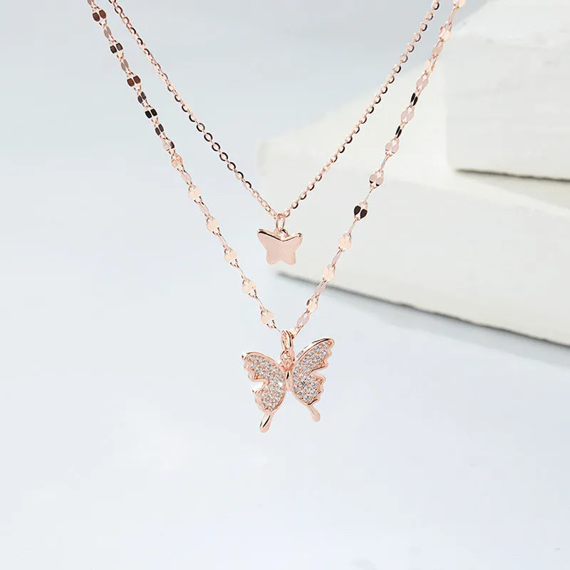 Dual Dainty Mariposa Necklace