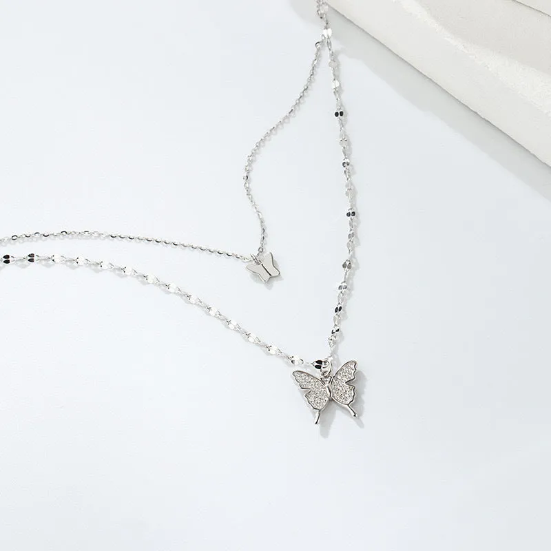 Dual Dainty Mariposa Necklace