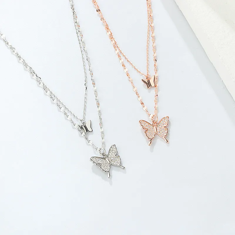 Dual Dainty Mariposa Necklace
