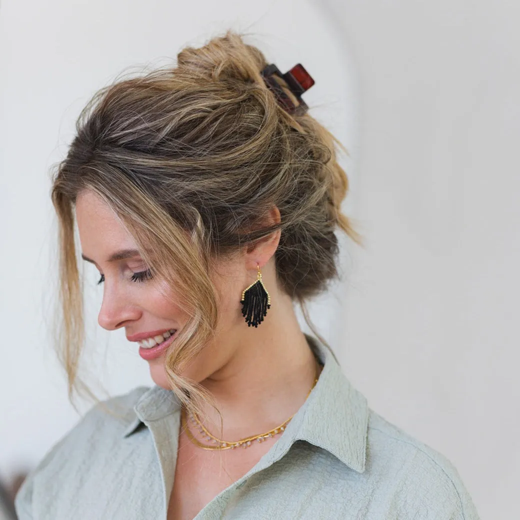 EARRING FLAIR BLACK