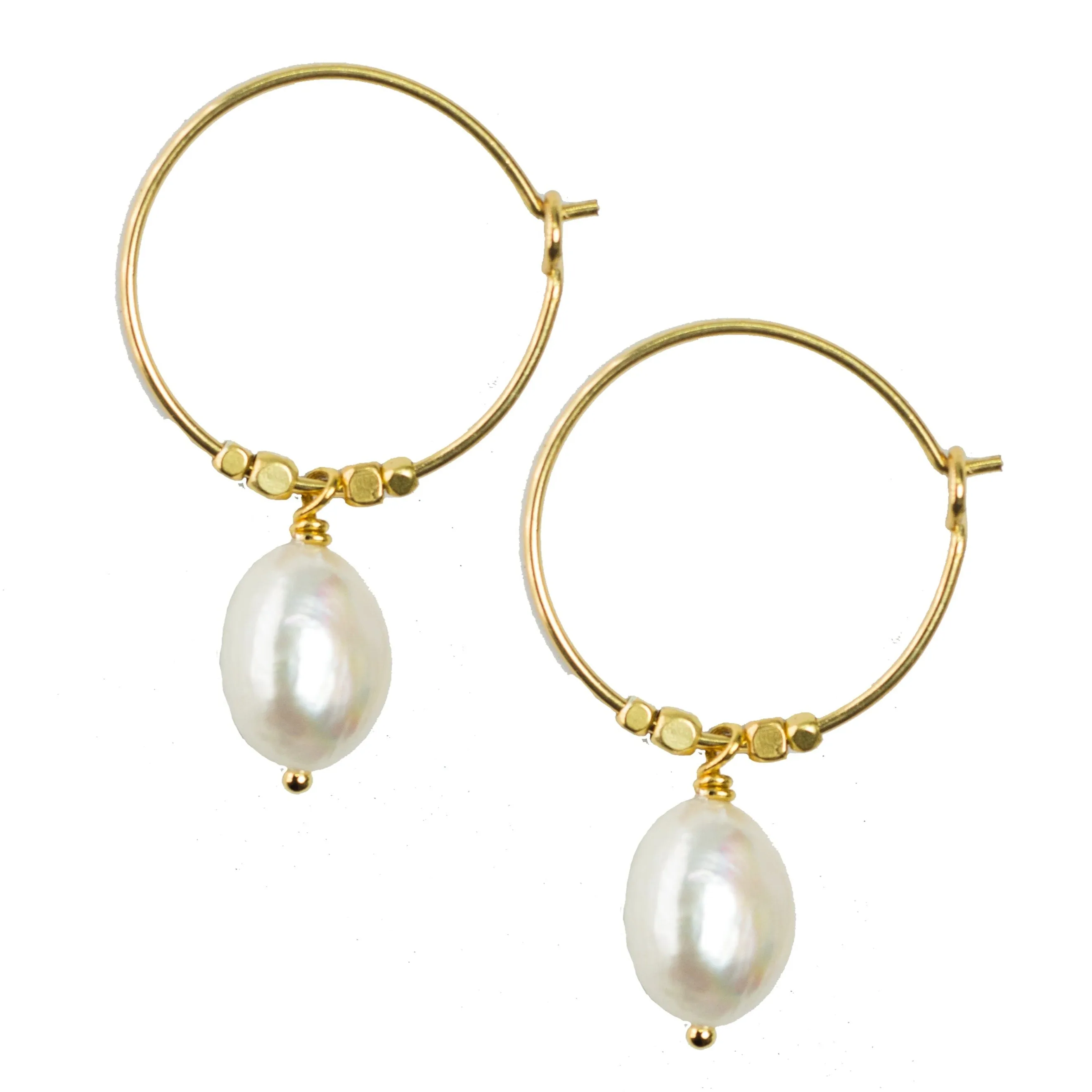 EARRING HOOP PEARL GRACE