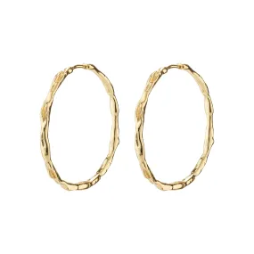 EDDY recycled organic shaped maxi hoops gold-plated