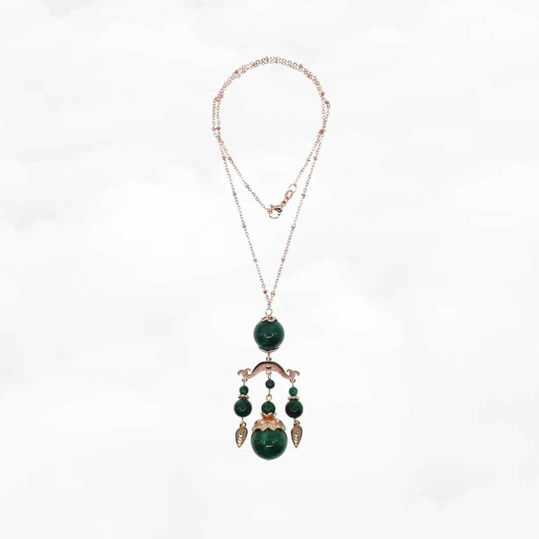 Elf Forest Long Tassel Necklace Rose Gold