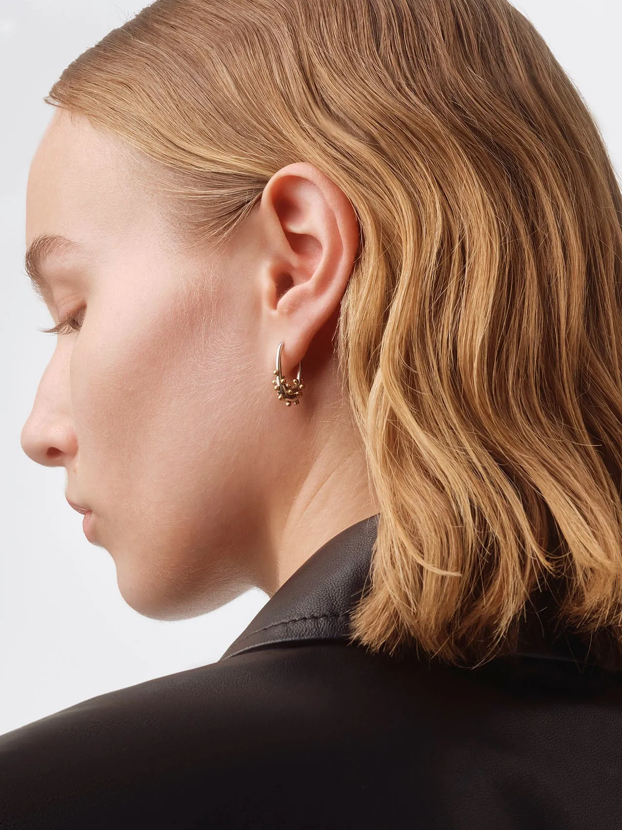 Elijah Palladium and 18kt Gold-Plated Hoop Earrings