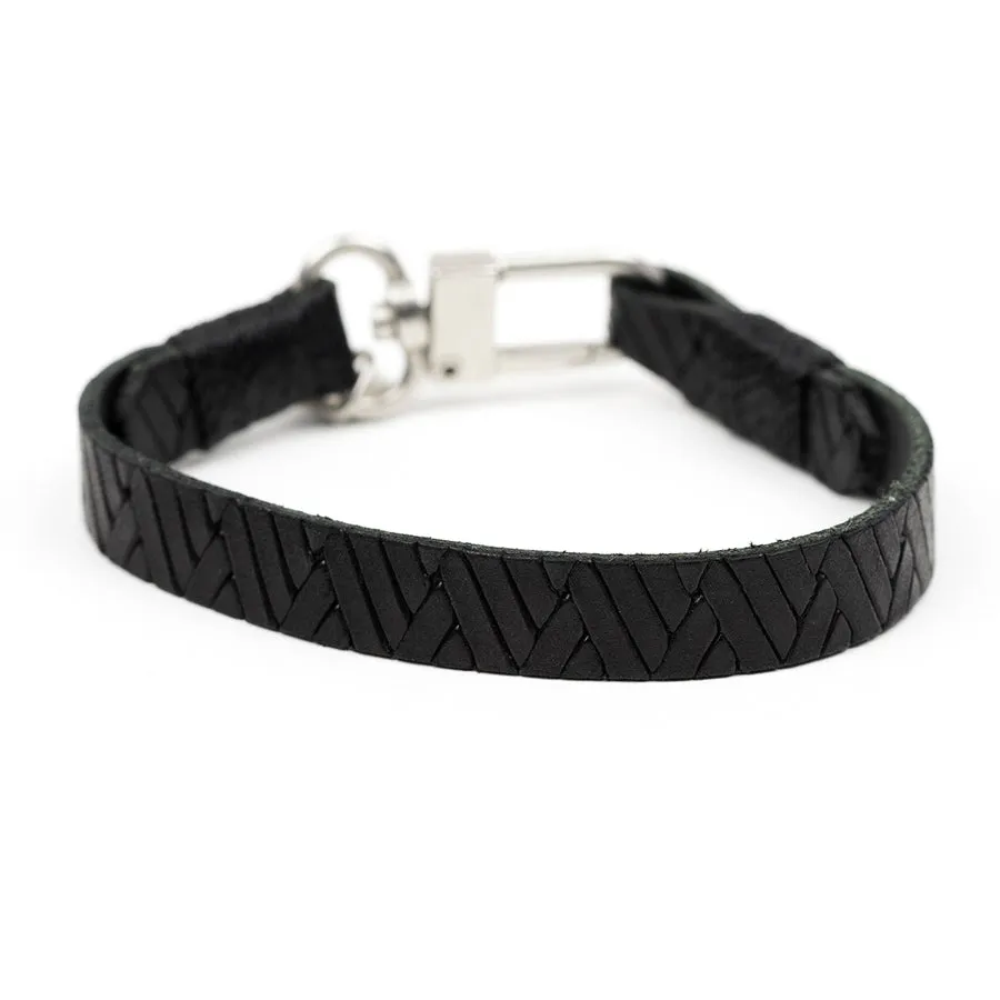 Embossed Braid Leather Bracelet