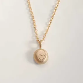 Engraved Heart Pebble Pendant