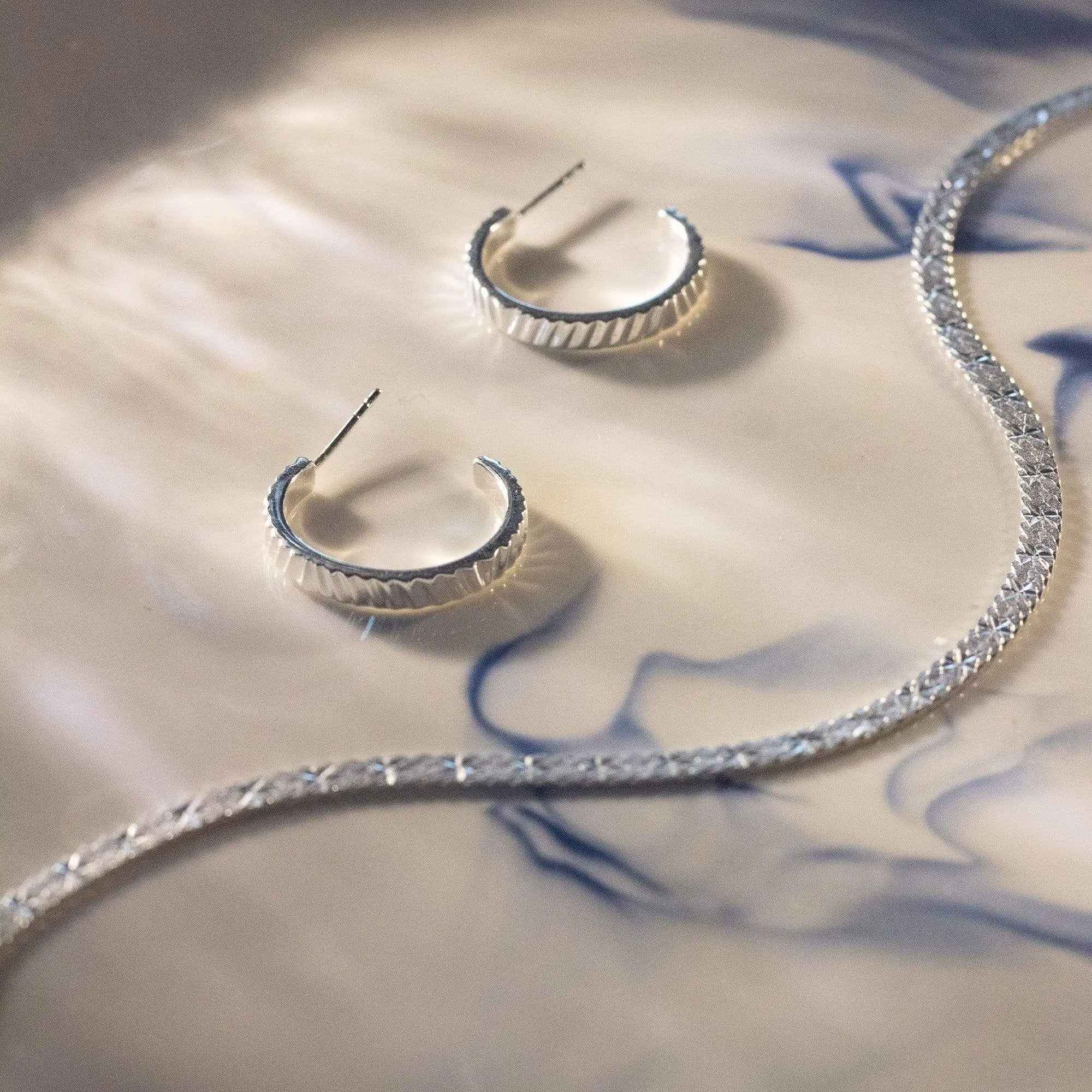 Estée Lalonde Sunburst Midi Hoop Earrings Sterling Silver