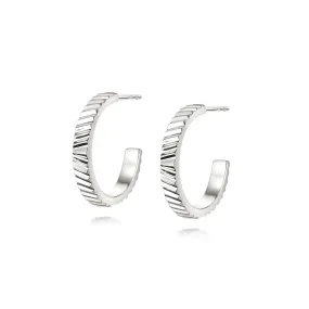 Estée Lalonde Sunburst Midi Hoop Earrings Sterling Silver