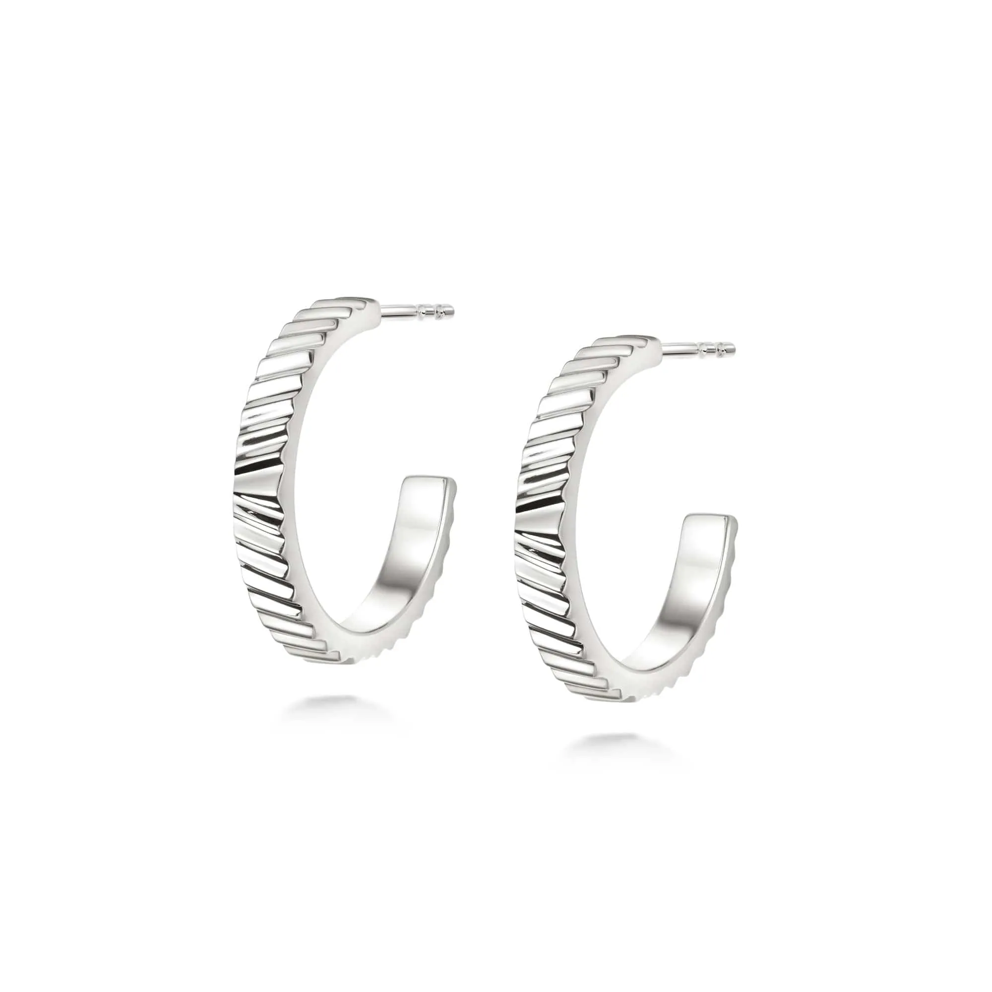Estée Lalonde Sunburst Midi Hoop Earrings Sterling Silver