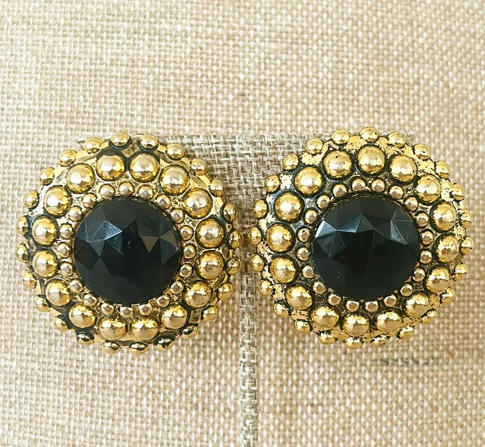 Extra large vintage 80s statement size clip on earrings