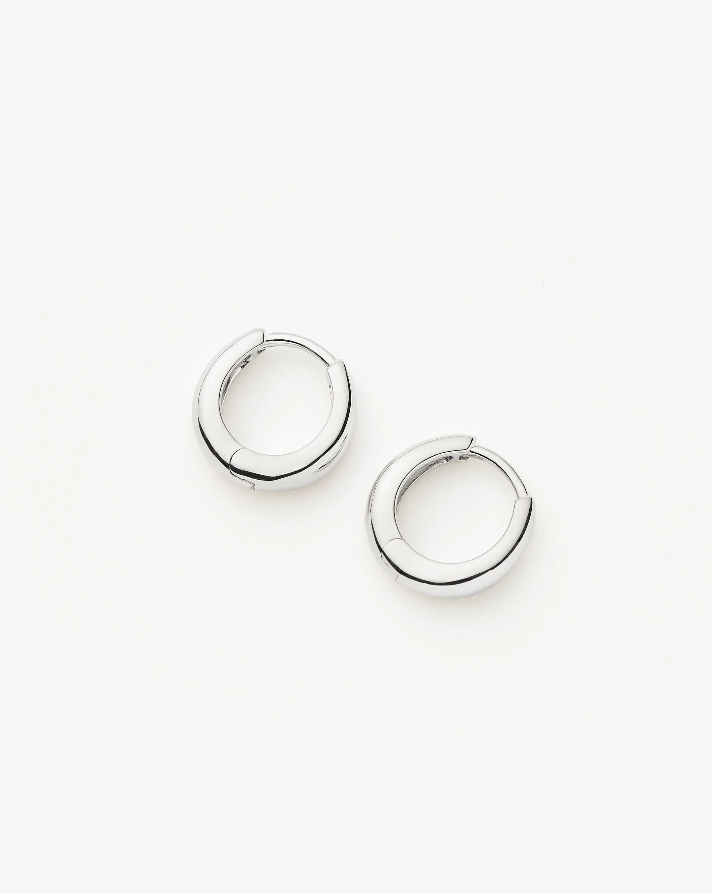 Fine Dome Huggies | 14ct Solid White Gold