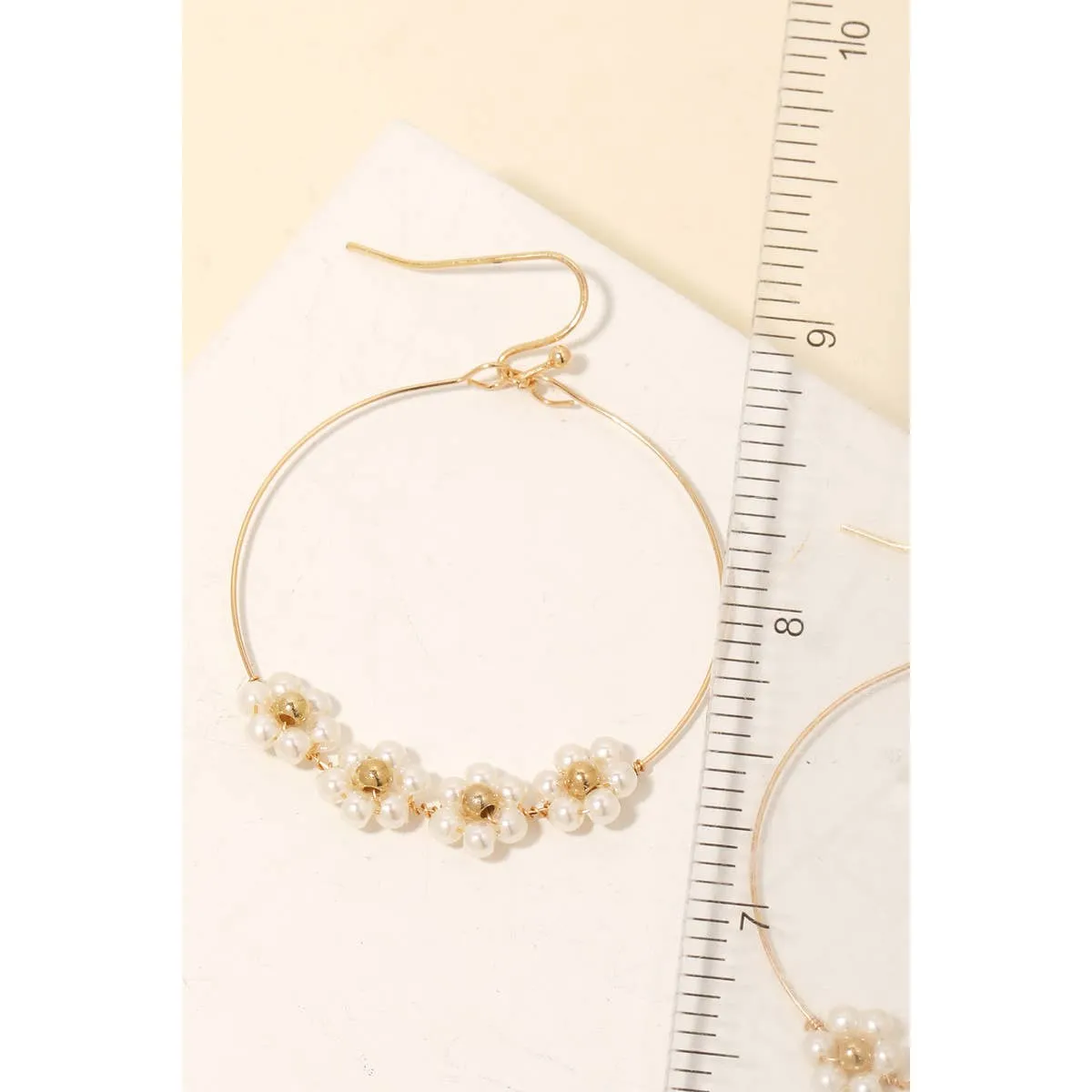 Floral Beaded Circle Earrings