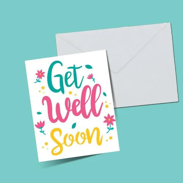 Floral Get Well Soon Greeting Card