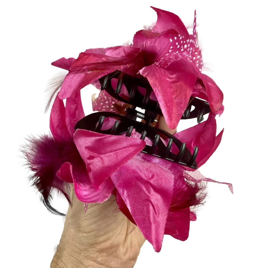 Flower Speckle Claw Hair Clip