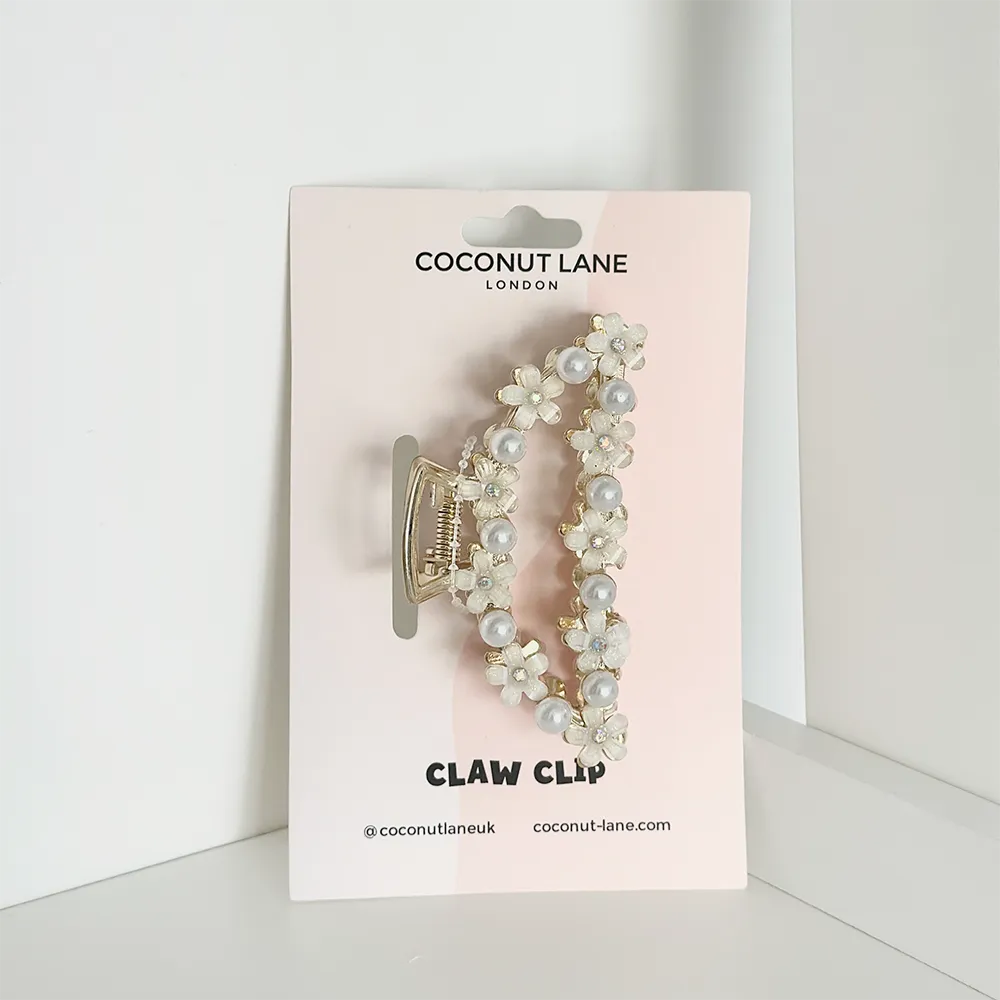 Flowers & Pearls Claw Clip