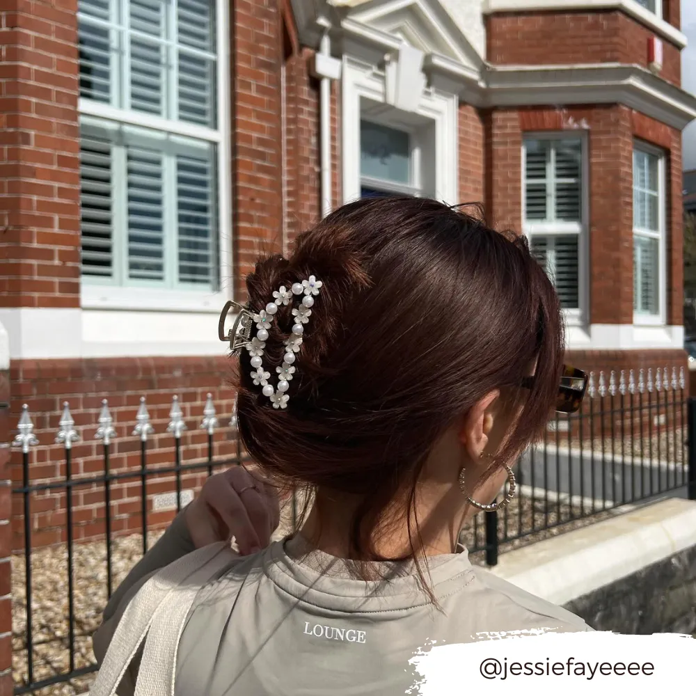 Flowers & Pearls Claw Clip