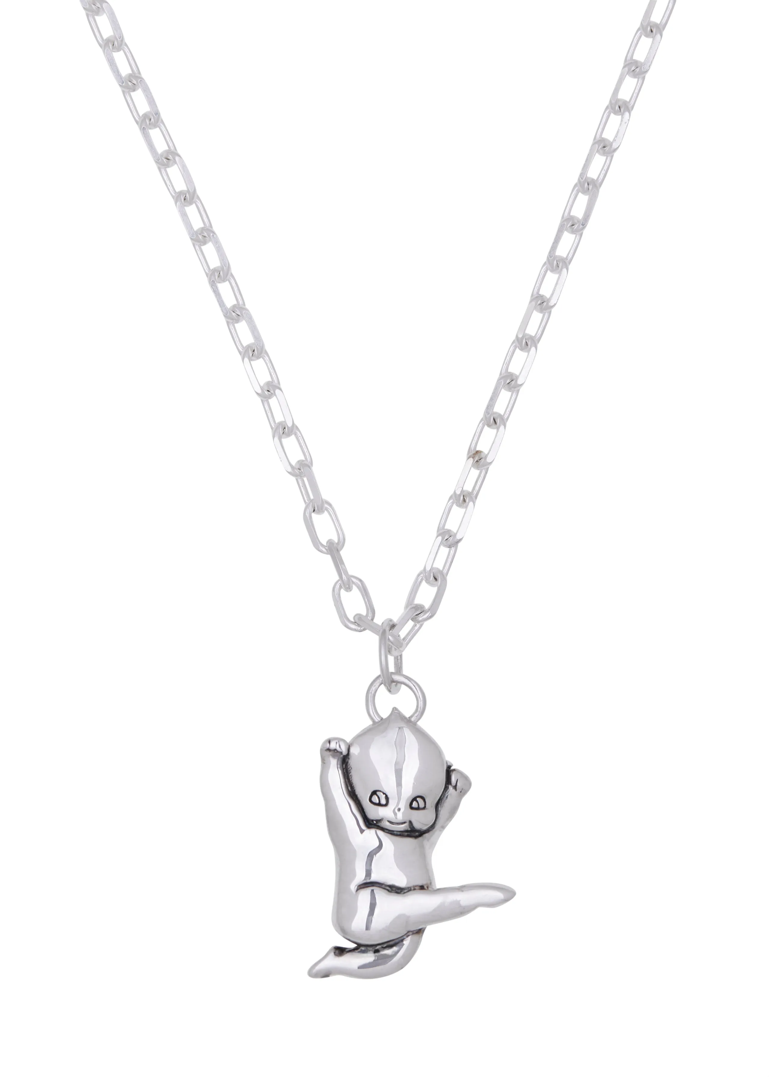 Flying Baby Necklace in Silver