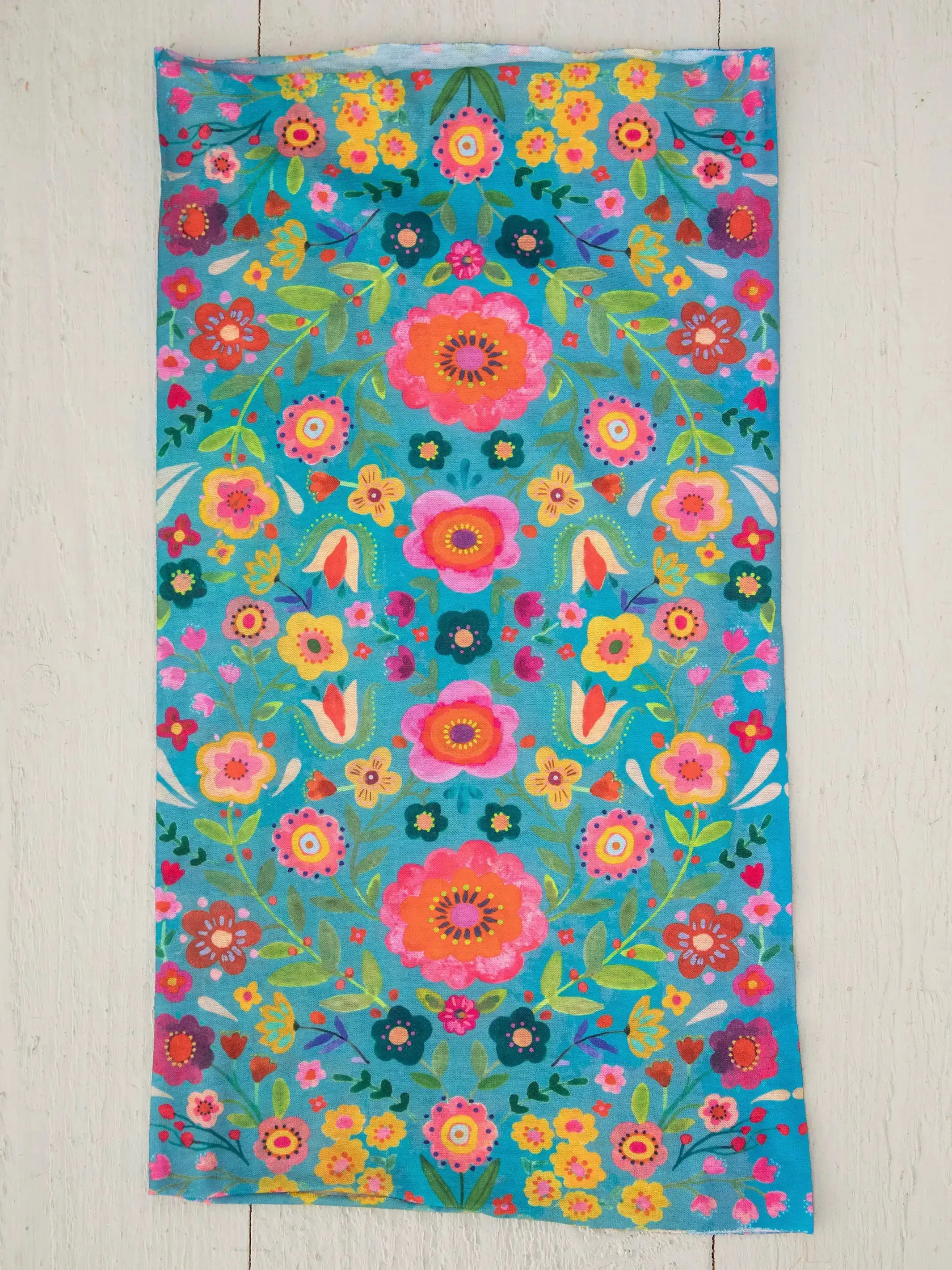 Full Boho Bandeau® Headband - Teal Folk Flower