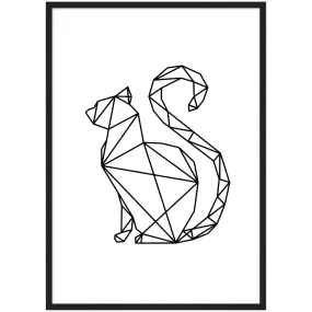 Geometric Cat Wall Art