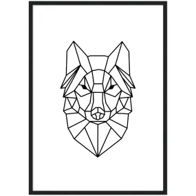 Geometric Wolf Wall Art