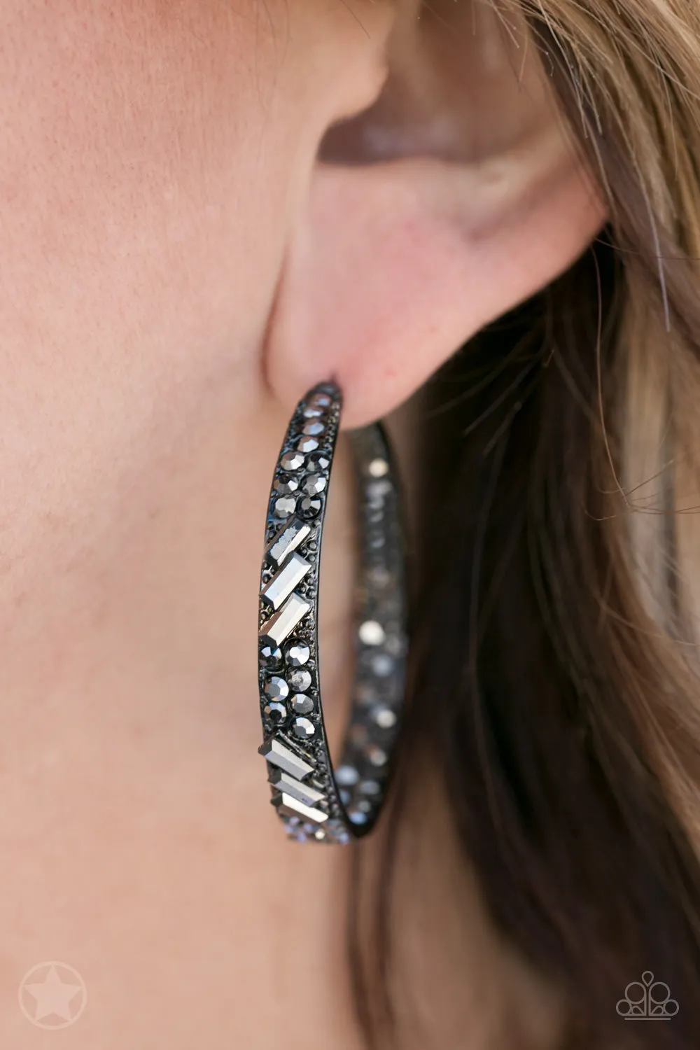 GLITZY By Association - Black Hoop