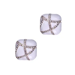 Glynis Clip Earrings (white)