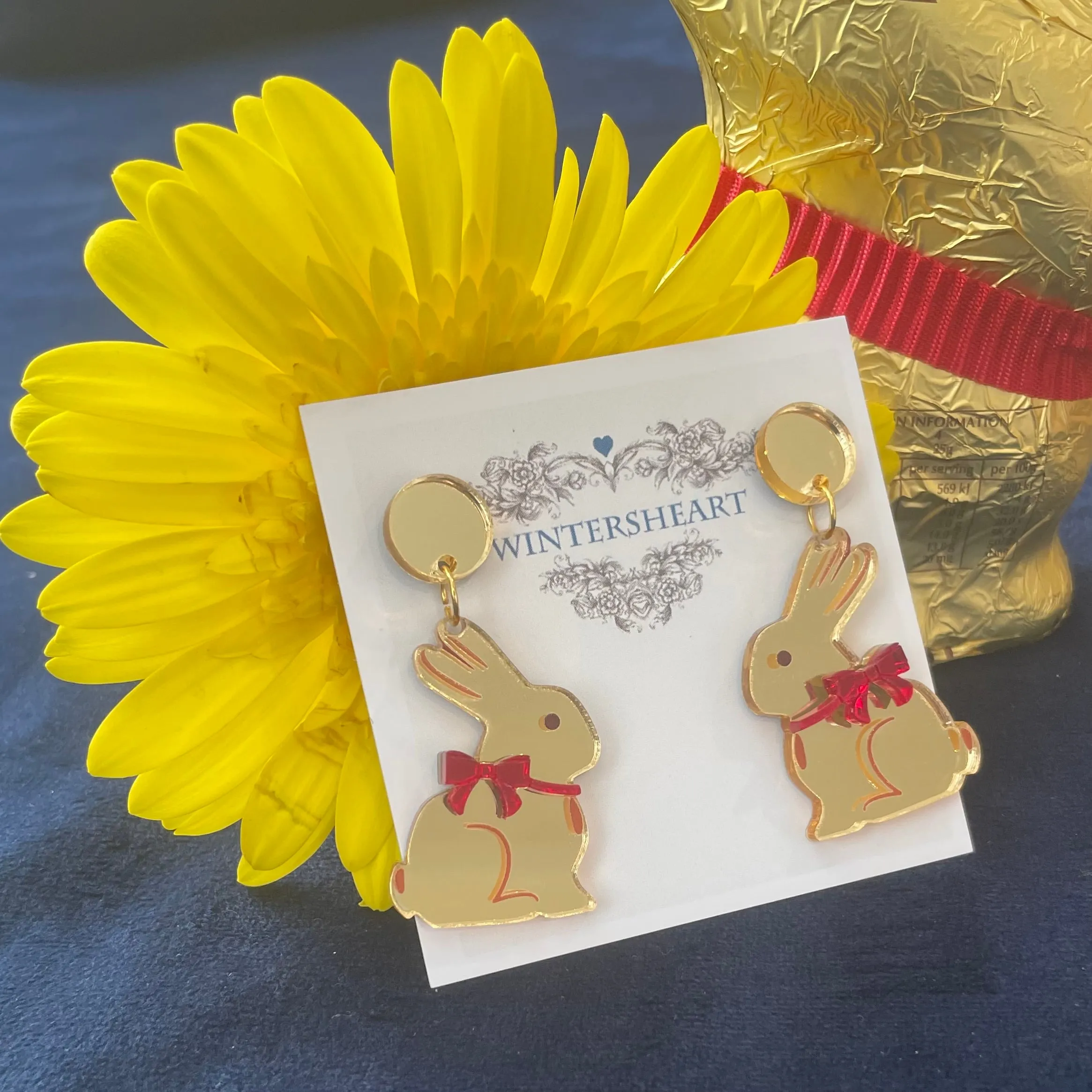 Gold bunny - Earrings