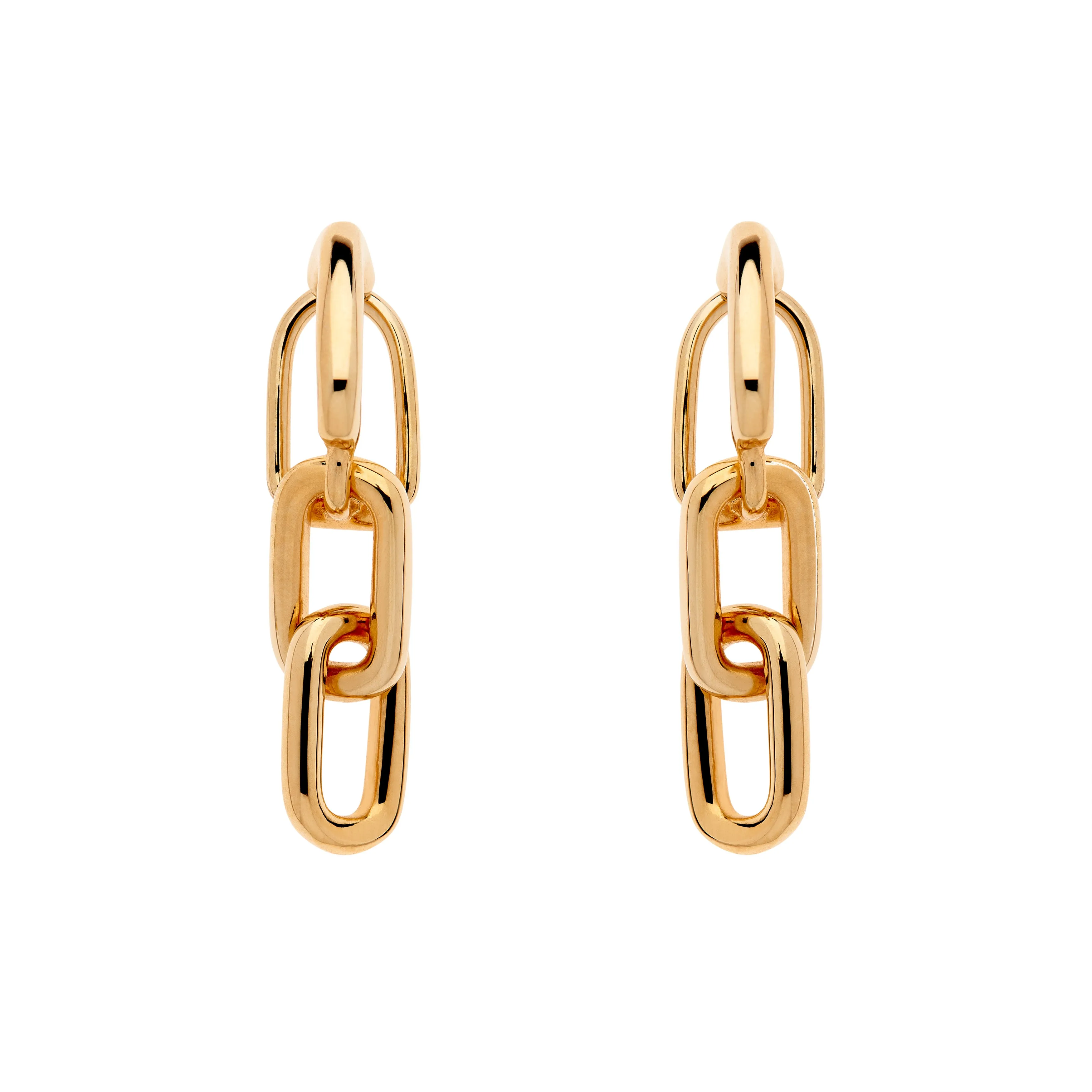 Gold Chain Drop Clip Earrings