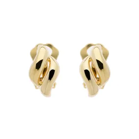 Gold Diamond Shape Clip Earrings