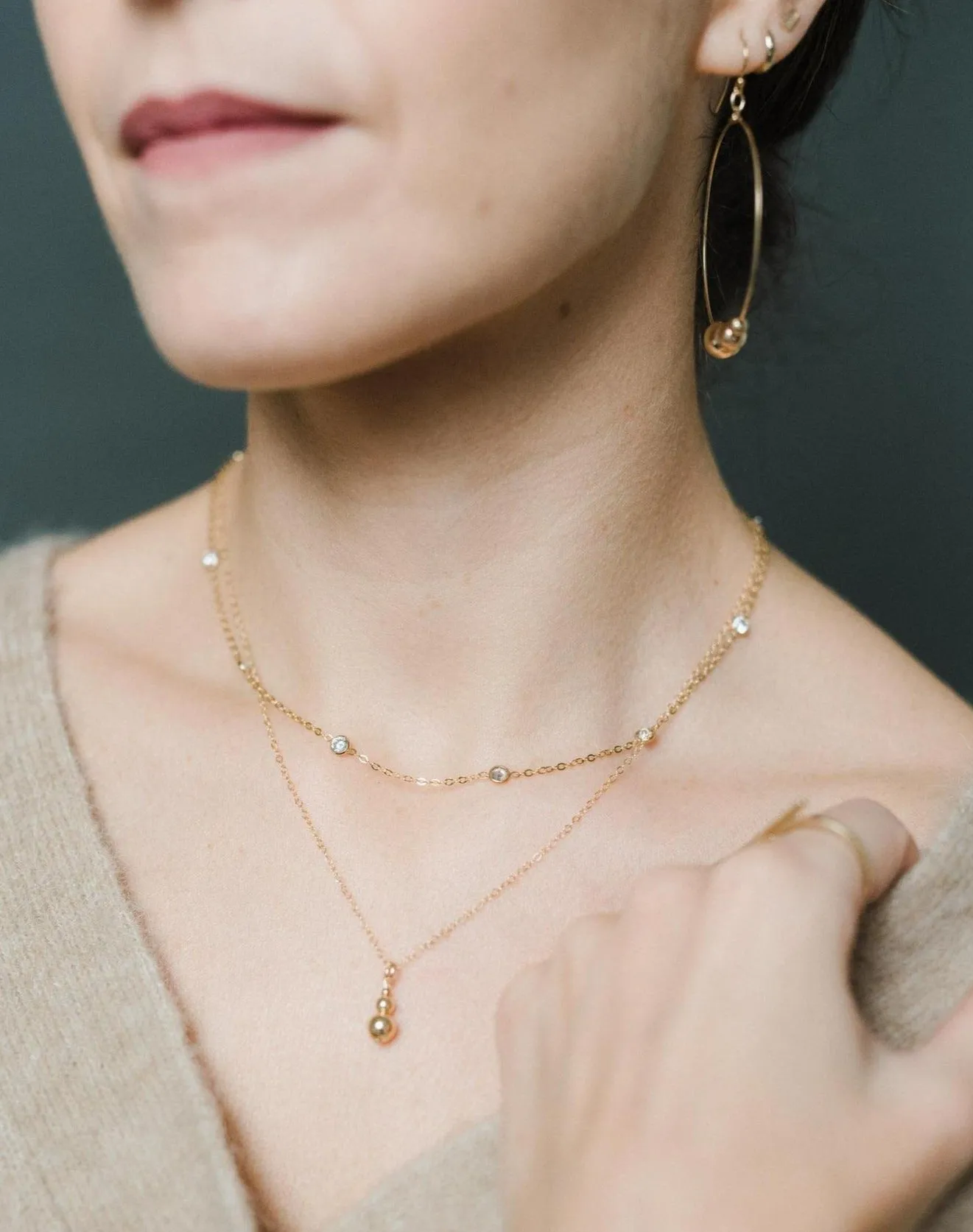 Gold Filled Triple Gold Ball Hoop Earrings