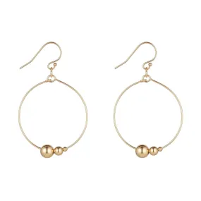 Gold Filled Triple Gold Ball Hoop Earrings
