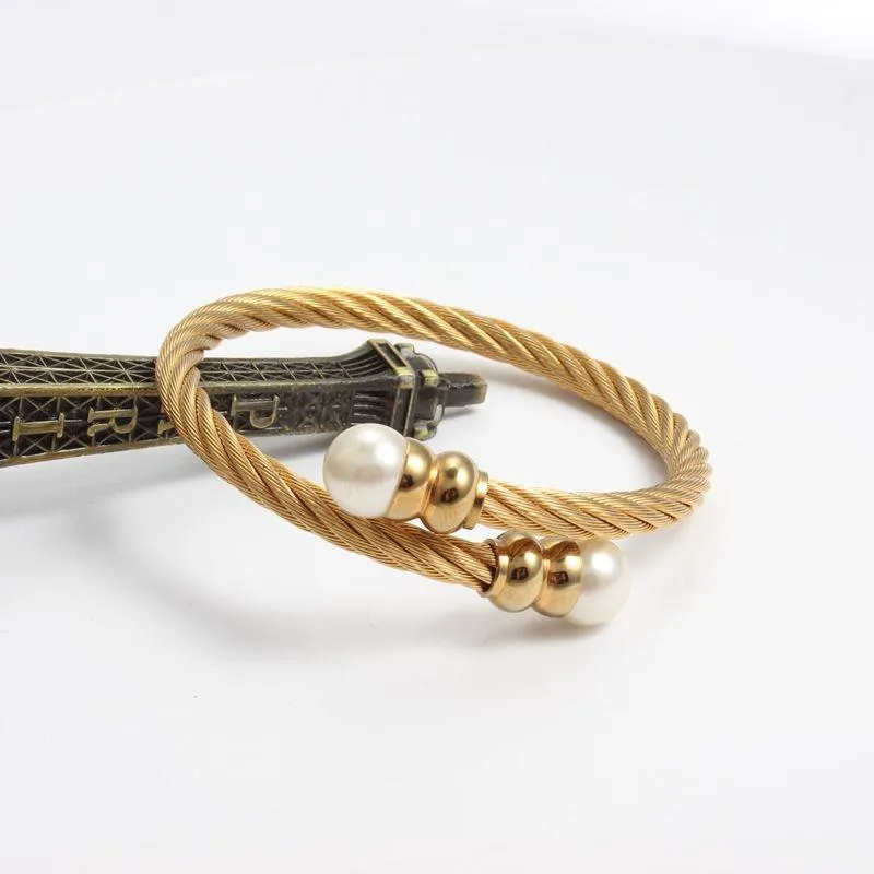 Golden Pearly Gates Twisted Singapore Chain Bangle
