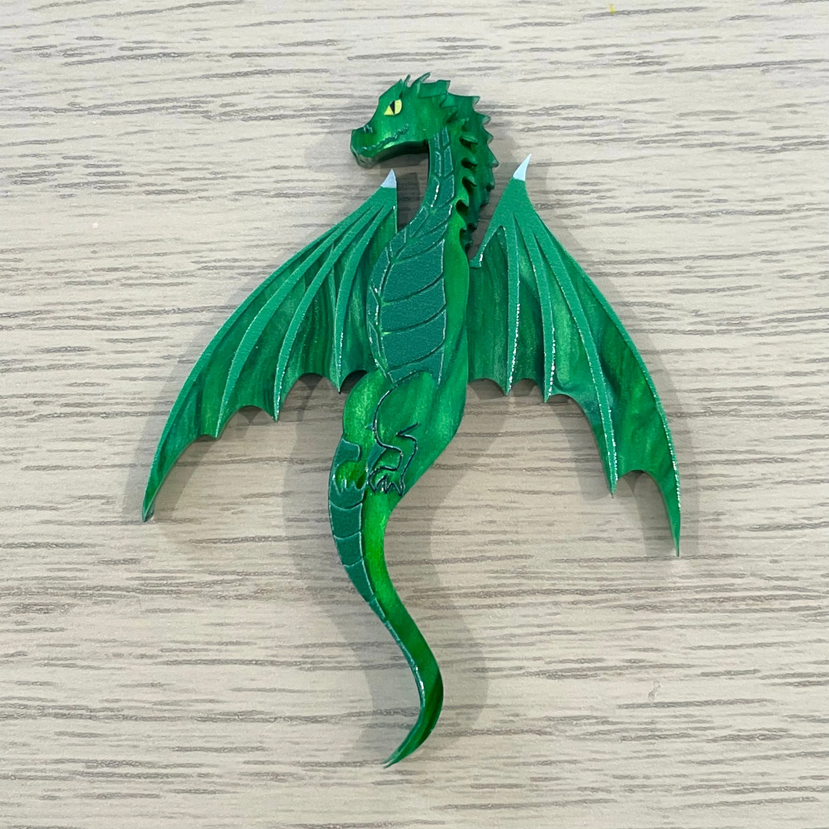 Green  Dragon - Mini Brooch