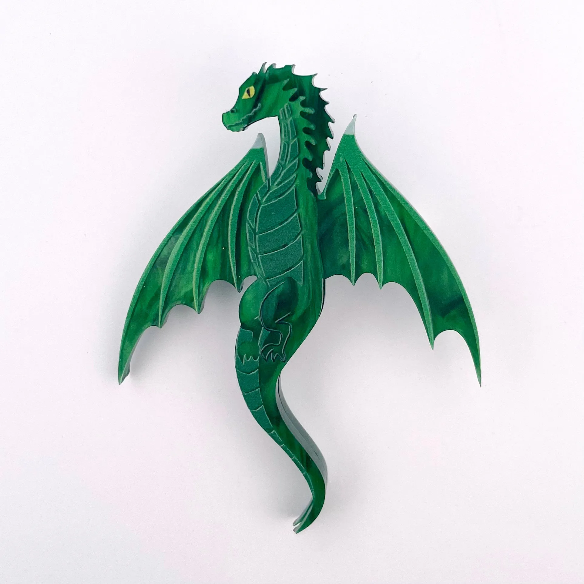 Green  Dragon - Mini Brooch