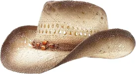 grinderPUNCH Western Outback Cowboy Hat Men's Women's Style Classic Straw Western Cowgirl Hat